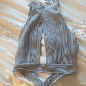 Blue backless halter top from top shop